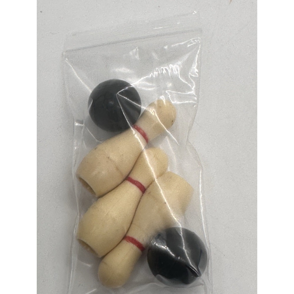 Wilton Bowling Cake Toppers 1974 WEI Mini Pins Balls Vintage Cake Decor Set